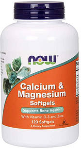 Now Foods Calcium Magnesium Vitamin D Zinc 120 гелевих капсул