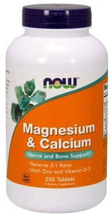 Now Foods Magnesium Calcium Zinc Vitamin D3 250 таблеток