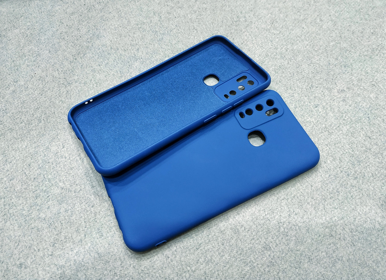 Силіконовий чохол із мікрофіброю для Vivo Y30 синій тонкий матовий