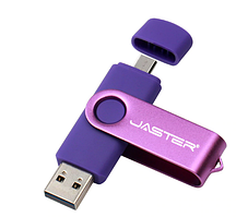 USB OTG флешка JASTER 64 Gb micro USB Колір Фіолетовий для телефону і комп'ютера