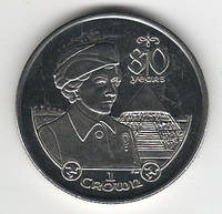 Остров Мэн 1 крона 2006 «80 лет королеве Елизавете II» UNC Разновидность 2