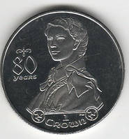 Остров Мэн 1 крона 2006 «80 лет королеве Елизавете II» UNC Разновидность 3