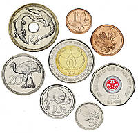 Папуа-Новастрінька набір із 8 монет 1995-2014 AU-UNC 1, 2, 5, 10, 20, 50 (2008) туя, 1, 2 коти