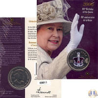 Канада 25 центов 2006 «80 лет Королеве Елизавете II» UNC (km#632)