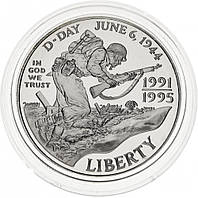 США 1$ 1995 Срібло W Proof 50 років Перемоги у Другій світовій війні (KM#244)
