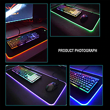 RGB ігровий килимок для миші, великий розмір, кольоровий, світиться, для ПК, комп'ютера, настільного комп'ютера,