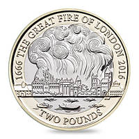 Великобританія 2 фунти 2016 «Велика пожежа в Лондоні» UNC у блістері