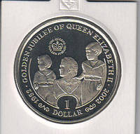 Сьерра-Леоне 1 доллар 2002 UNC 50 лет правлению Королевы Елизаветы II (KM#269)
