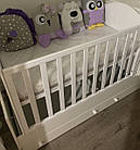 Дитяче ліжечко-трансформер з комодом, ящиками і маятником 3 в 1 "Міша зі стразами" Angel baby біла, фото 7