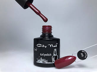 Гель лак темно-червоний з блискітками CityNail 372 - Гель Лак Винний Колір Гель Лак для Нігтів Вишневий з Шиммером