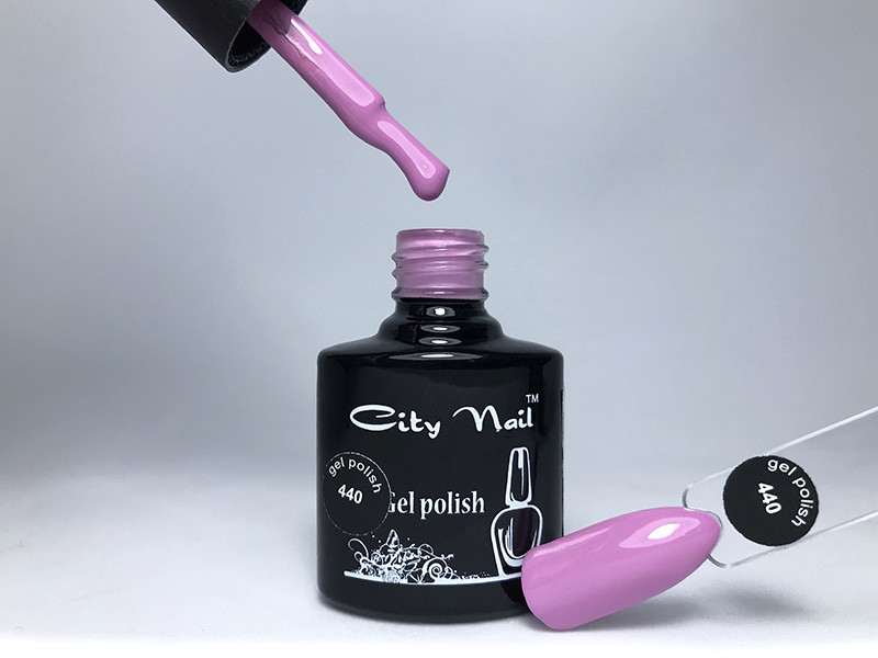 Гель-лак CityNail 440 бузковий - Світло фіолетовий гель лак Ліловий - Професійні лаки для нігтів