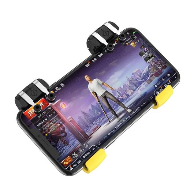 Игровой контроллер для телефона, триггеры Hoco Winner GM1, черный с желтым S - фото 4 - id-p1324711497
