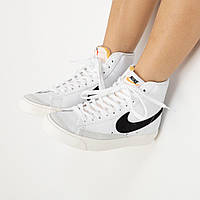 Оригинальные женские кроссовки Nike Wmns Blazer Mid 77 Leather "White / Black" (CZ1055-100)