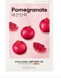 Освіжаюча тканинна маска з екстрактом гранатом Маска для обличчя MISSHA Airy Fit Sheet Mask Pomegranate