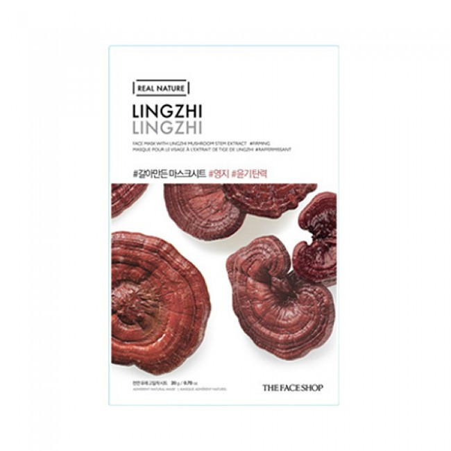 Тканинна маска-лист з екстрактом лінчжі The Face Shop Real Nature Face Mask Lingzhi