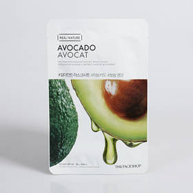 Зволожуюча і поживна тканинна маска-лист з авокадо Маска Для Обличчя The Face Shop Real Nature Avocado