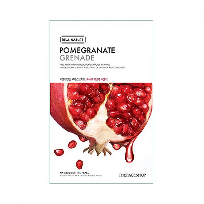 Зміцнює і відновлює тканинна маска з екстрактом граната The Face Shop Real Nature Pomegranate