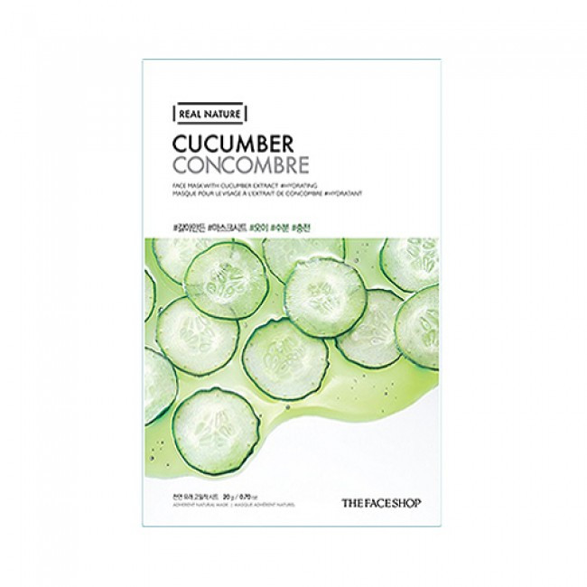 Відновлююча тканинна маска з екстрактом огірка The Face Shop Real Nature Cucumber