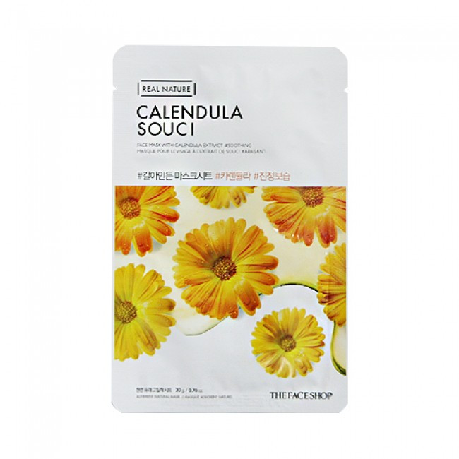 Заспокійлива тканинна маска з екстрактом календули The Face Shop Real Nature Calendula