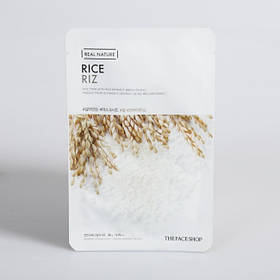 Освітлююча тканинна маска з есенцією рису The Face Shop Real Nature Rice