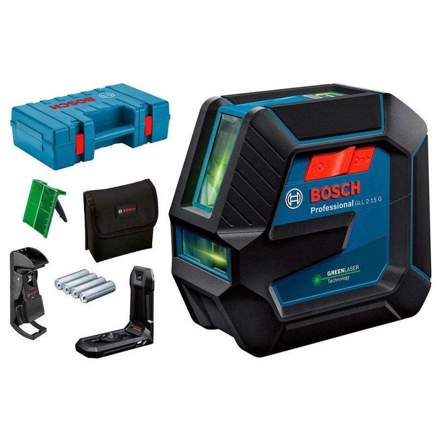 Лазерний нівелір Bosch GCL 2-15 G Professional (15 м) + штатив + мішень + кейс (0601063W02)