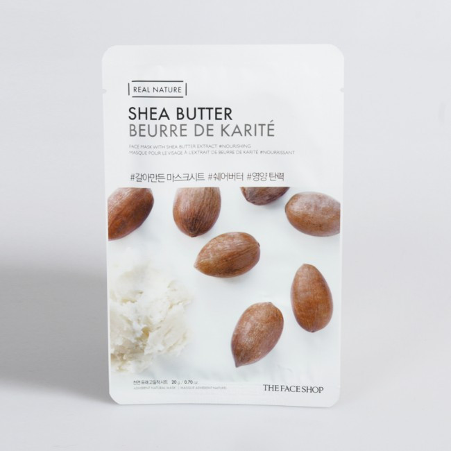 Поживна і зміцнююча маска з екстрактом масла ши The Face Shop Real Nature shea butter