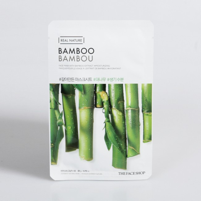 Відновлююча зволожуюча тканинна маска з екстрактом бамбука The Face Shop Real Nature bamboo