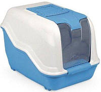 Туалет-бокс Нетта Макси 66*49*50 см Netta Maxi пластиковый закрытый с фильтром для кошек, цвет синий