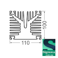 Радиаторный алюминиевый профиль 110 х 100 без покрытия