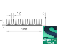 Алюминиевый профиль радиаторный 188 х 35 без покрытия