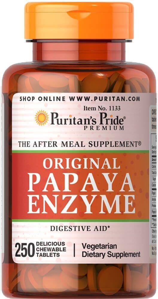 Puritan's Pride Papaya Enzyme, Папая ензим, Фермент (250 таб.)