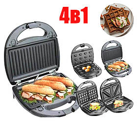 Вафельниця гриль горішниця бутербродниця для сендвічів Мультимейкер Rainberg RB-5408 2200 Watt 4 in 1