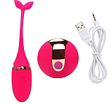 Мінівібратор яйце з пультом, вібро яйце з плавцем USB, інтимні іграшки вагінальні кульки, фото 2
