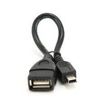 Переходник с Mini USB папа на USB 2.0 мама (Mini OTG)(кабель, S-K07) (коробка) Black