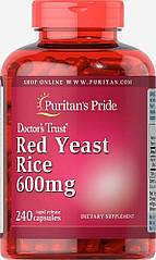 Puritan's Pride Red Yeast Rice 600mg, Червоний дріжджовий рис (240 капс.)