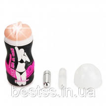 Мастурбатор-вагіна в банці з вібропулею Sex In A Can Vagina Lotus Tunnel Vibrating, фото 2