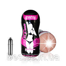 Мастурбатор-вагіна в банці з вібропулею Sex In A Can Vagina Lotus Tunnel Vibrating, фото 3