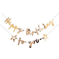 Гірлянда happy birthday to you золото 1875