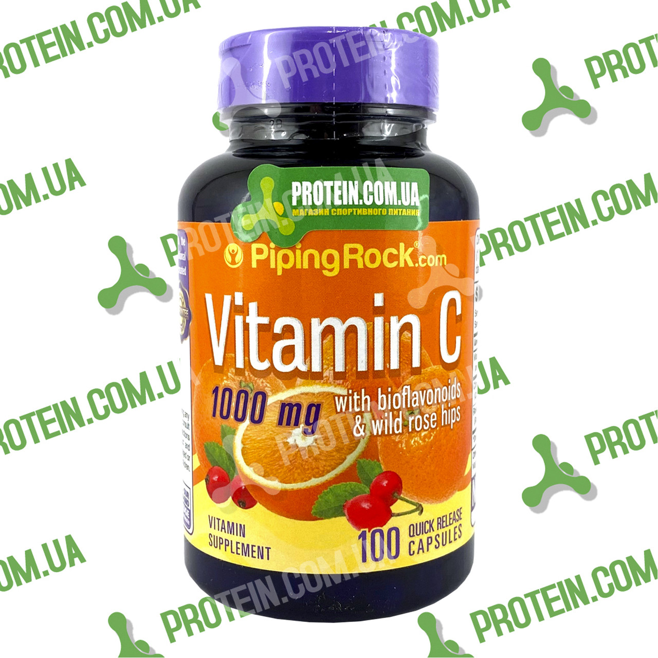 USA ORIGINAL!!! Вітамін C з Біофлавоноїдами і Шипшиною Piping Rock Vitamin C 500 мг 100 таб