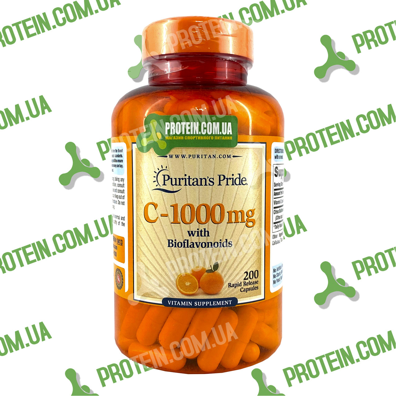 Імунітет Вітамін C з Біофлавоноїдами Puritans Pride Vitamin C with Bioflavonoids 1000 мг 200 капс