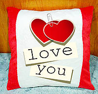 Подушка з принтом. Подарунок на День Св. Валентина