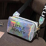 Жіноча голографічна сумка через плече дитяча сумка LITTLE BEAUTY чорна, фото 2