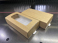 Упаковка для суші ( 210х108х50мм ) Пенал крафт (З віконцем)