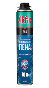 Професійна зимова монтажна піна Akfix 885 SUPER MEGA 70L 1020 гр
