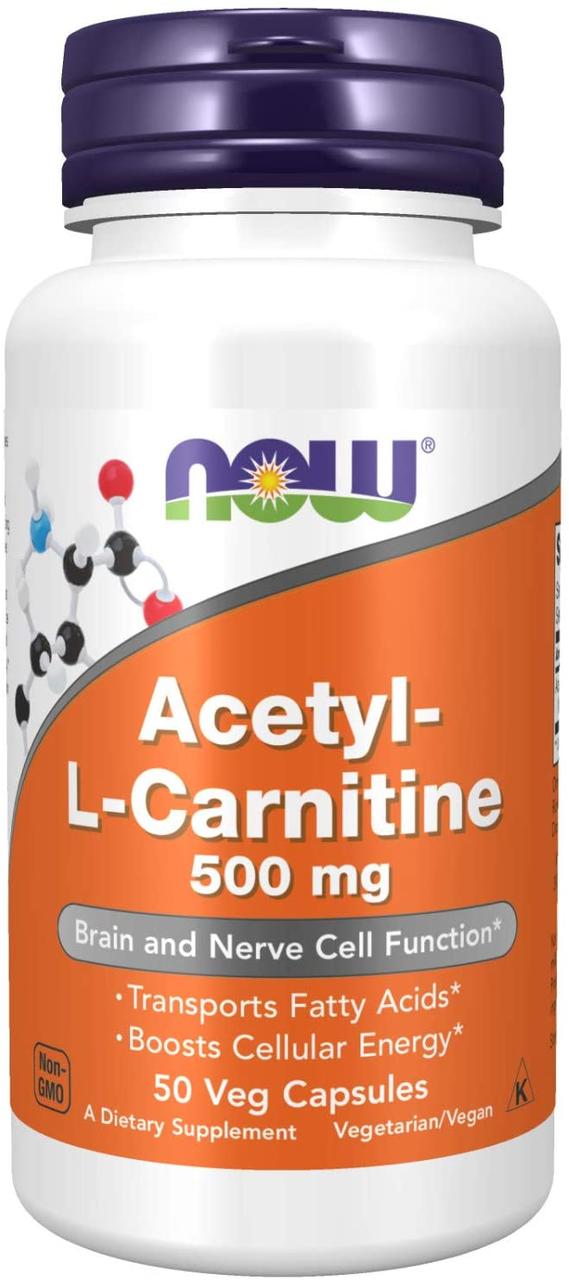 Now Foods Acetyl L-Carnitine 500mg 50 капсул, фото 1