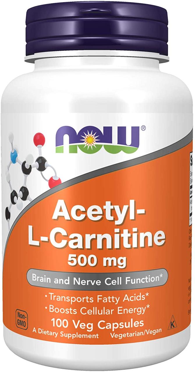 Now Foods Acetyl L-Carnitine 500mg 100 капсул, фото 1