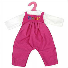 Одяг для ляльки Baby Born 40-43 см Набір комбінезон кофта малиновий 8361
