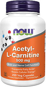 Now Foods Acetyl L-Carnitine 500mg 200 капсул