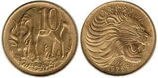 Ethiopia Ефіопія 10 Cents 2004 - 2010 UNC