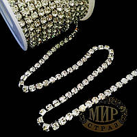 Стразовий ланцюг високої якості ss14(3.2-3.4 mm), колір Сrystal 1 м